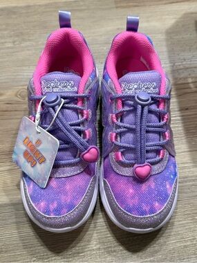Skechers Kids Purple and Pink Light-Up Wing Brites Sneakers